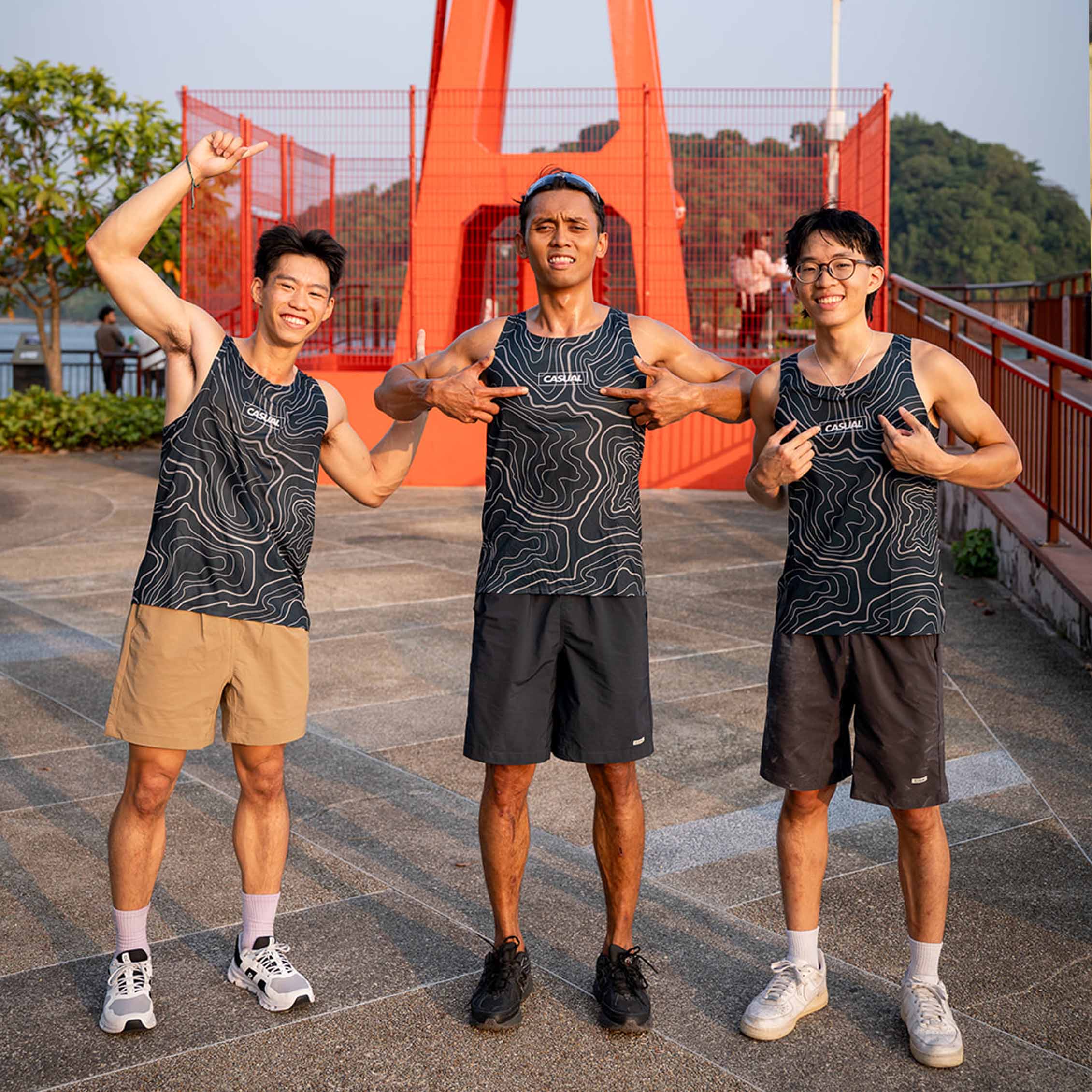 Casual × Aruta Performance Singlet - Navy Straight Cut